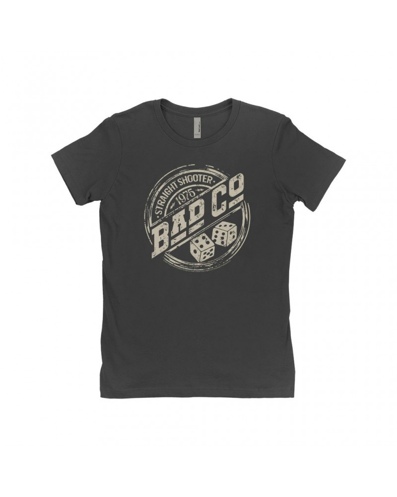 Bad Company Ladies' Boyfriend T-Shirt | Straight Shooter 1975 Distressed Shirt $7.49 Shirts