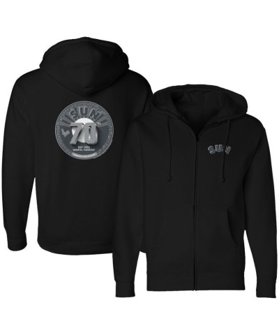 Sun Records Silver 70th Anniversary Zip Hoodie $27.30 Sweatshirts