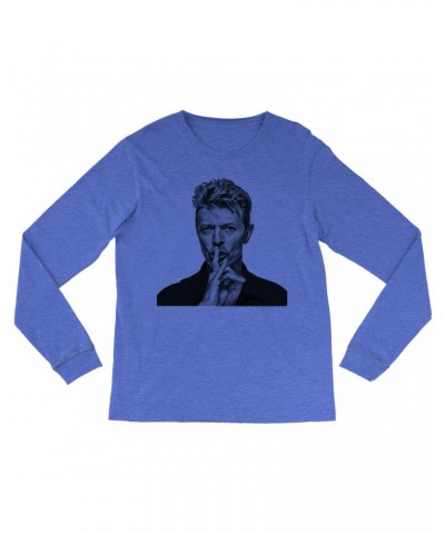 David Bowie Heather Long Sleeve Shirt | Bowie Black And White Photo Shirt $9.58 Shirts