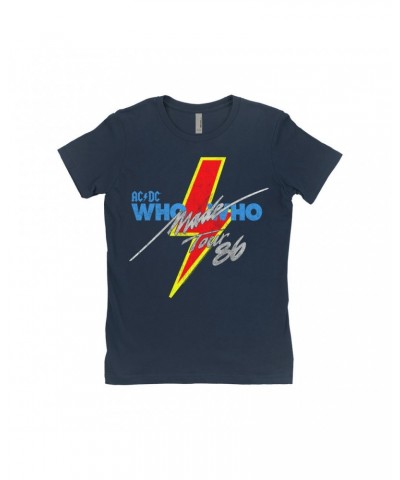 AC/DC Ladies' Boyfriend T-Shirt | Who Made Who Tour 1986 Shirt $12.48 Shirts