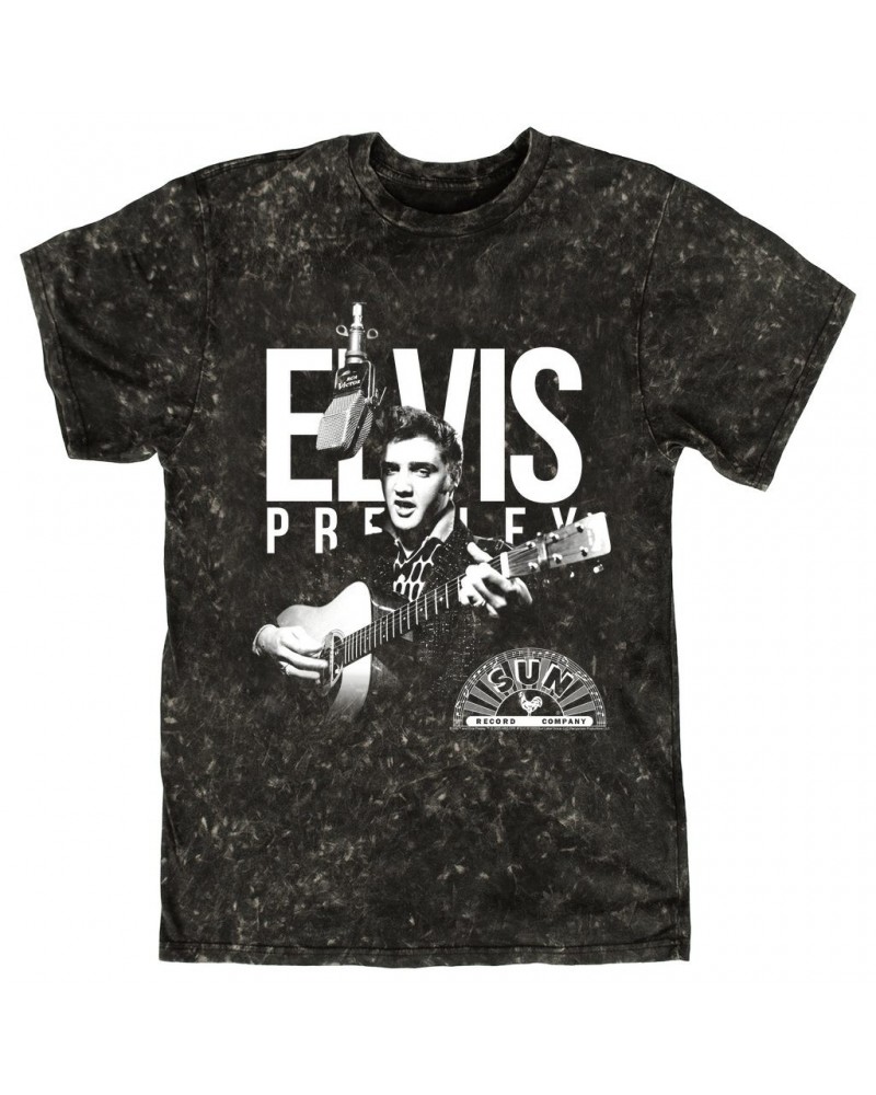 Elvis Presley T-shirt | Performing In White With Logo Mineral Wash Shirt $11.98 Shirts