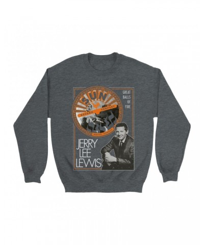 Jerry Lee Lewis Sun Records Sweatshirt | Great Balls of Fire Design Sun Records Sweatshirt $11.88 Sweatshirts