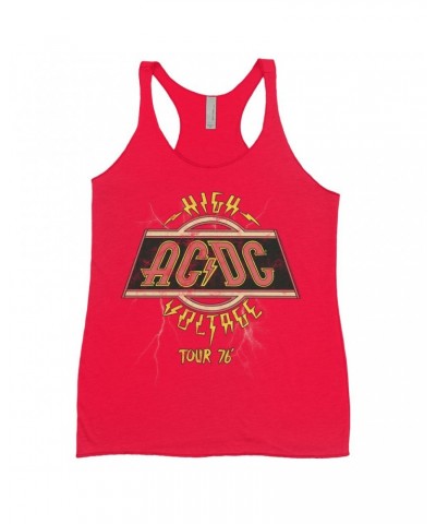 AC/DC Ladies' Tank Top | High Voltage '76 Tour Lightning Image Shirt $9.55 Shirts