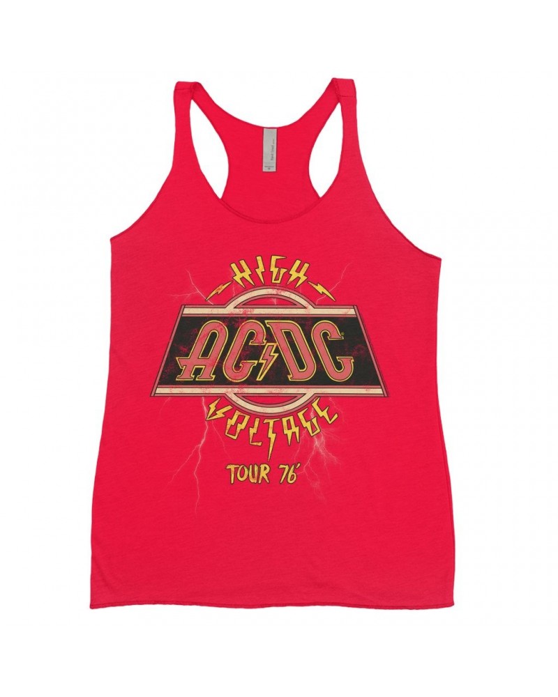 AC/DC Ladies' Tank Top | High Voltage '76 Tour Lightning Image Shirt $9.55 Shirts