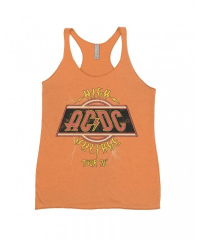 AC/DC Ladies' Tank Top | High Voltage '76 Tour Lightning Image Shirt $9.55 Shirts