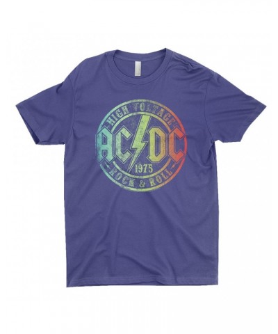 AC/DC T-Shirt | Rock & Roll 1975 Rainbow Design Distressed Shirt $10.98 Shirts