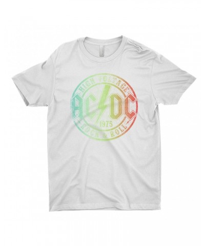 AC/DC T-Shirt | Rock & Roll 1975 Rainbow Design Distressed Shirt $10.98 Shirts