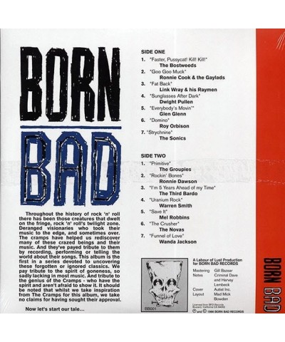 Link Wray The Sonics The Novas The Bostweeds Etc. LP - Born Bad Volume 1 (Vinyl) $10.04 Vinyl