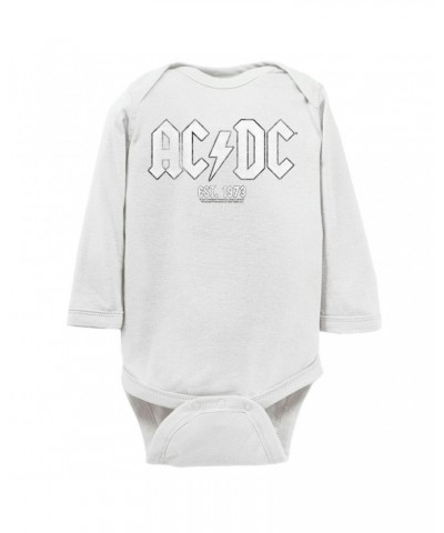 AC/DC Long Sleeve Bodysuit | Est. 1973 Distressed Bodysuit $8.82 Shirts