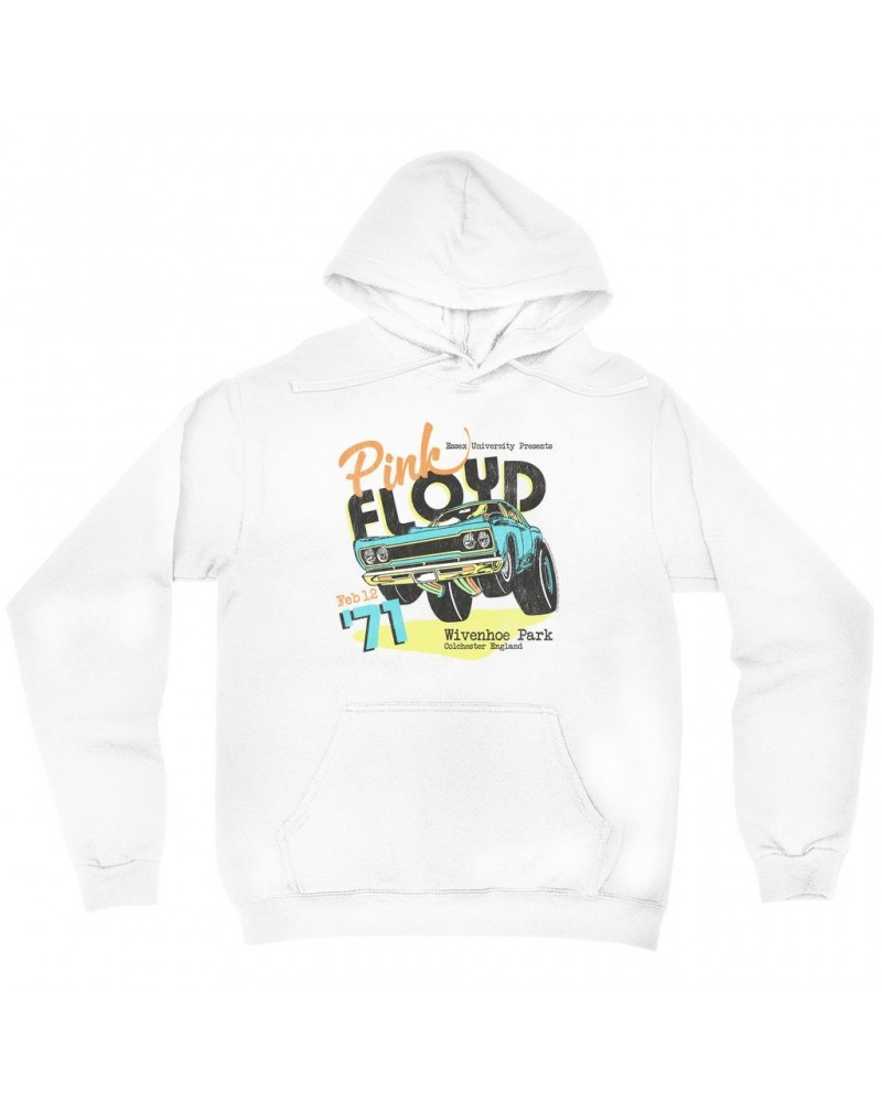 Pink Floyd Hoodie | Essex University Plymouth Roadrunner Concert Promotion Distressed Hoodie $15.18 Sweatshirts