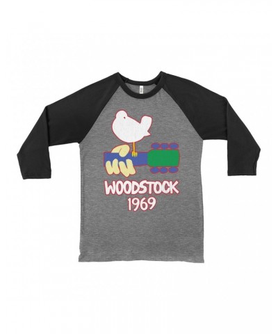 Woodstock 3/4 Sleeve Baseball Tee | 1969 Music Festival Outline Shirt $10.48 Shirts