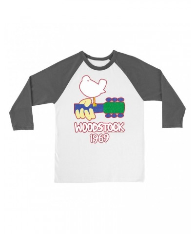 Woodstock 3/4 Sleeve Baseball Tee | 1969 Music Festival Outline Shirt $10.48 Shirts