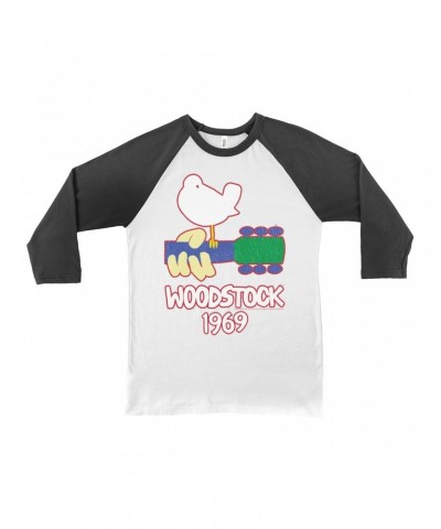 Woodstock 3/4 Sleeve Baseball Tee | 1969 Music Festival Outline Shirt $10.48 Shirts