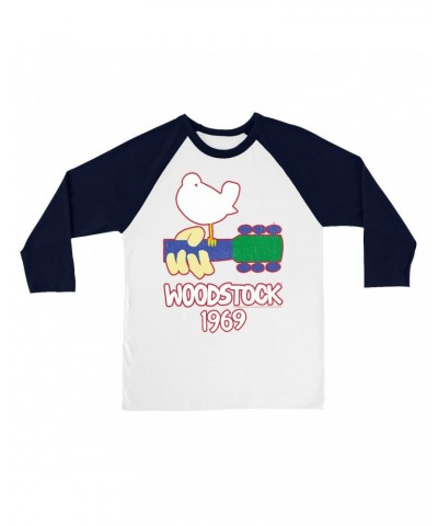 Woodstock 3/4 Sleeve Baseball Tee | 1969 Music Festival Outline Shirt $10.48 Shirts