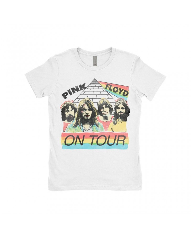 Pink Floyd Ladies' Boyfriend T-Shirt | 1980 Live In Concert Colorful Design Distressed Shirt $8.73 Shirts