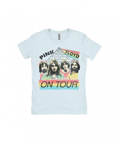 Pink Floyd Ladies' Boyfriend T-Shirt | 1980 Live In Concert Colorful Design Distressed Shirt $8.73 Shirts