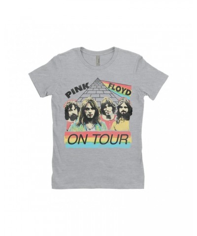 Pink Floyd Ladies' Boyfriend T-Shirt | 1980 Live In Concert Colorful Design Distressed Shirt $8.73 Shirts