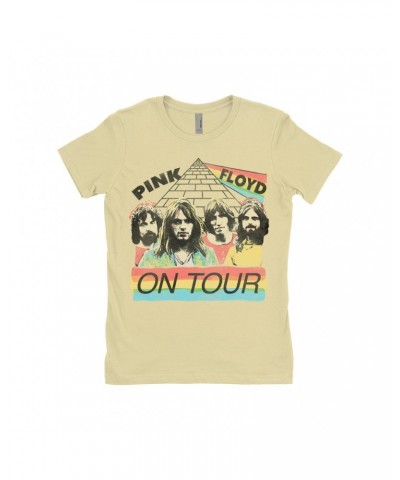 Pink Floyd Ladies' Boyfriend T-Shirt | 1980 Live In Concert Colorful Design Distressed Shirt $8.73 Shirts