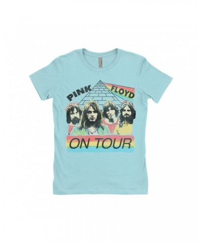 Pink Floyd Ladies' Boyfriend T-Shirt | 1980 Live In Concert Colorful Design Distressed Shirt $8.73 Shirts