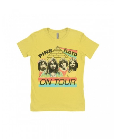 Pink Floyd Ladies' Boyfriend T-Shirt | 1980 Live In Concert Colorful Design Distressed Shirt $8.73 Shirts