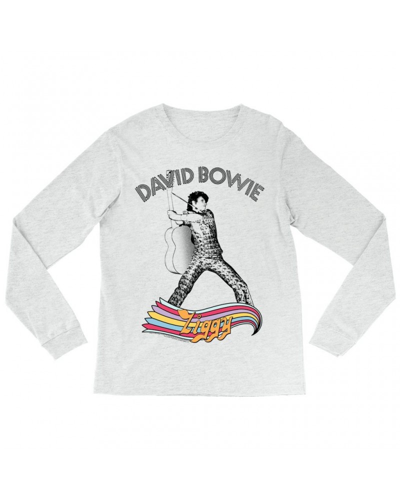 David Bowie Long Sleeve Shirt | Ziggy Live Promotion Shirt $12.28 Shirts