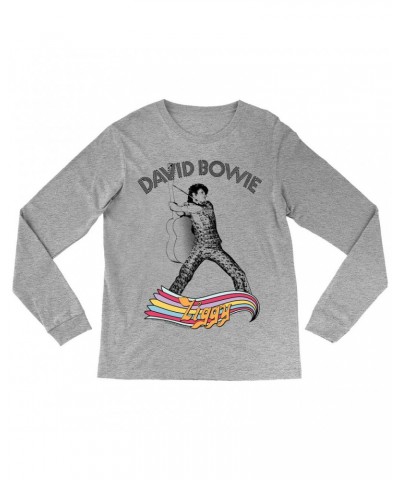 David Bowie Long Sleeve Shirt | Ziggy Live Promotion Shirt $12.28 Shirts