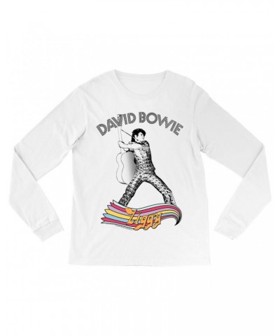 David Bowie Long Sleeve Shirt | Ziggy Live Promotion Shirt $12.28 Shirts