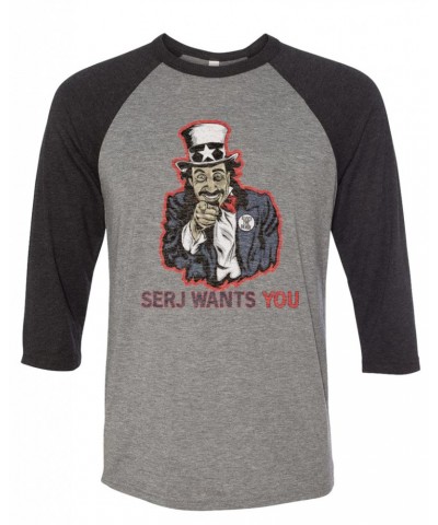 Serj Tankian Men's | Serj Wants You | 3/4 Sleeve Baseball Tee $14.70 Shirts