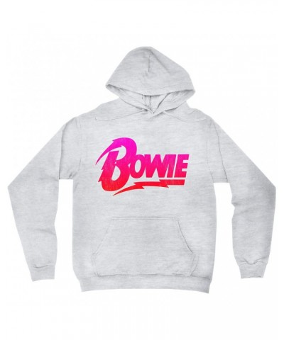 David Bowie Hoodie | Pink and Red Bowie Logo Hoodie $17.18 Sweatshirts