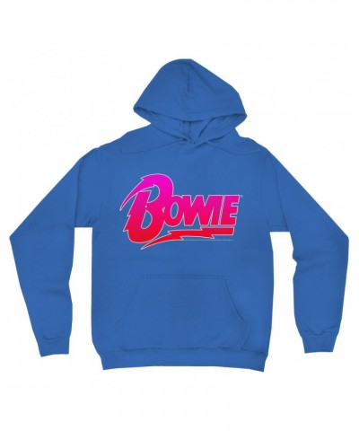 David Bowie Hoodie | Pink and Red Bowie Logo Hoodie $17.18 Sweatshirts