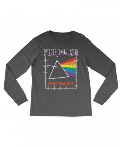 Pink Floyd Long Sleeve Shirt | World Tour 1980 Prism Design Distressed Shirt $14.98 Shirts