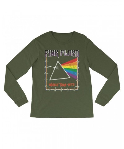 Pink Floyd Long Sleeve Shirt | World Tour 1980 Prism Design Distressed Shirt $14.98 Shirts