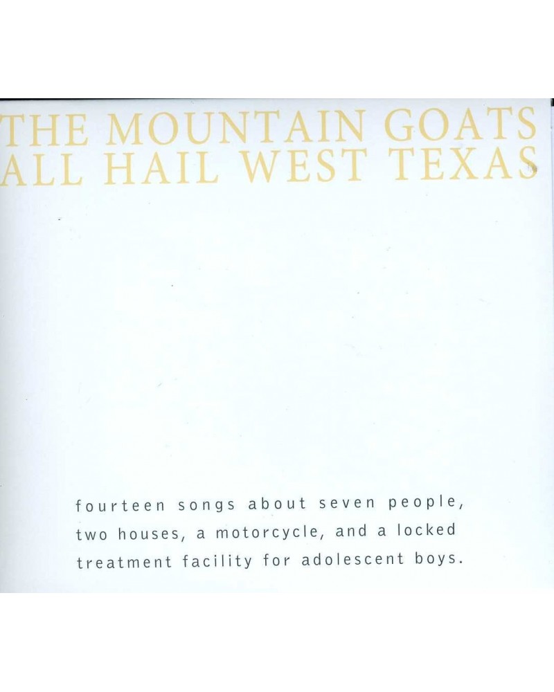 The Mountain Goats ALL HAIL WEST TEXAS CD $6.34 CD