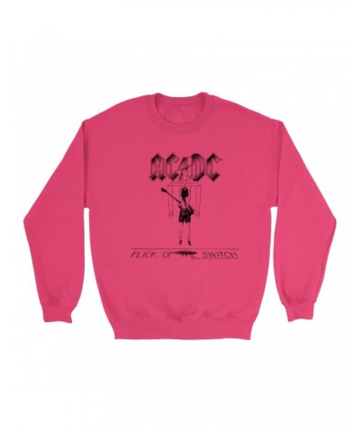 AC/DC Bright Colored Sweatshirt | Flick Of The Switch Album Sketch Sweatshirt $11.53 Sweatshirts