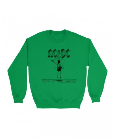 AC/DC Bright Colored Sweatshirt | Flick Of The Switch Album Sketch Sweatshirt $11.53 Sweatshirts