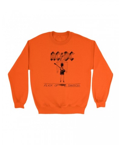 AC/DC Bright Colored Sweatshirt | Flick Of The Switch Album Sketch Sweatshirt $11.53 Sweatshirts