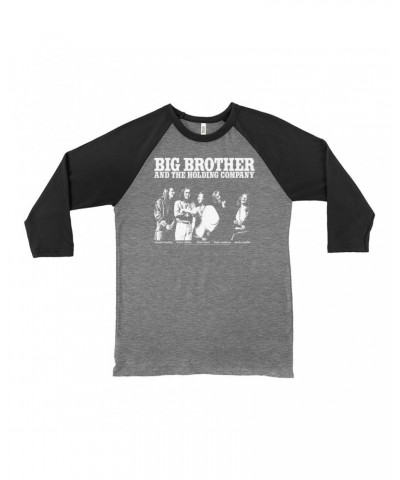 3/4 Sleeve Baseball Tee | Featuring Janis Joplin Black and White Photo Big Brother and The Holding Co. Shirt $10.48 Shirts