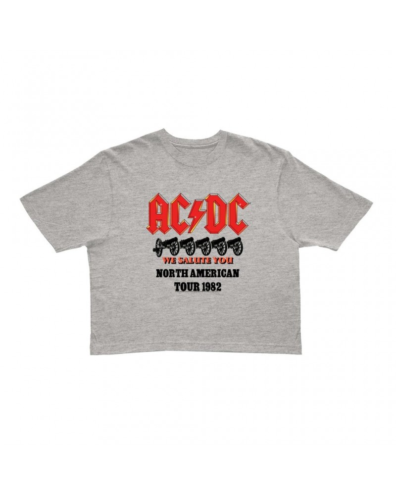 AC/DC Ladies' Crop Tee | We Salute You North American Tour 1982 Crop T-shirt $13.21 Shirts