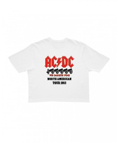 AC/DC Ladies' Crop Tee | We Salute You North American Tour 1982 Crop T-shirt $13.21 Shirts