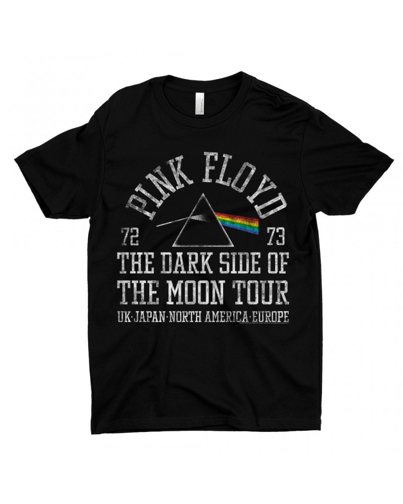 Pink Floyd T-Shirt | Dark Side Of The Moon World Tour 72-73 Distressed Shirt $11.48 Shirts