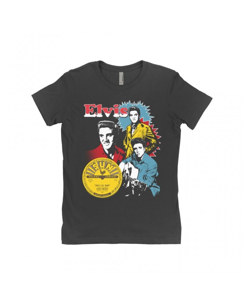 Elvis Presley Ladies' Boyfriend T-Shirt | That's All Right Photo Collage Shirt $9.23 Shirts